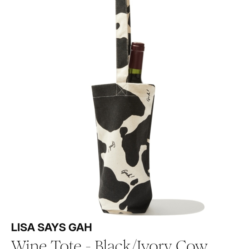 Lisa Says Gah Black and White Cow Print Tote